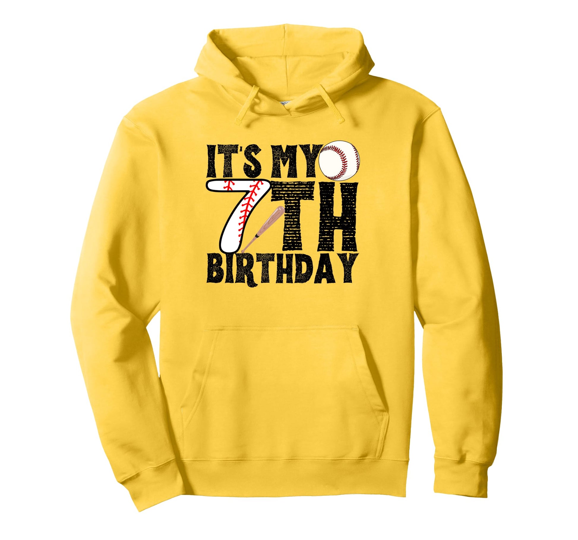 Its My 7Th Birthday Baseball Player Hoodie - Novelty Apparel for Adults - T-Shirt, Sweatshirt, Hoodie