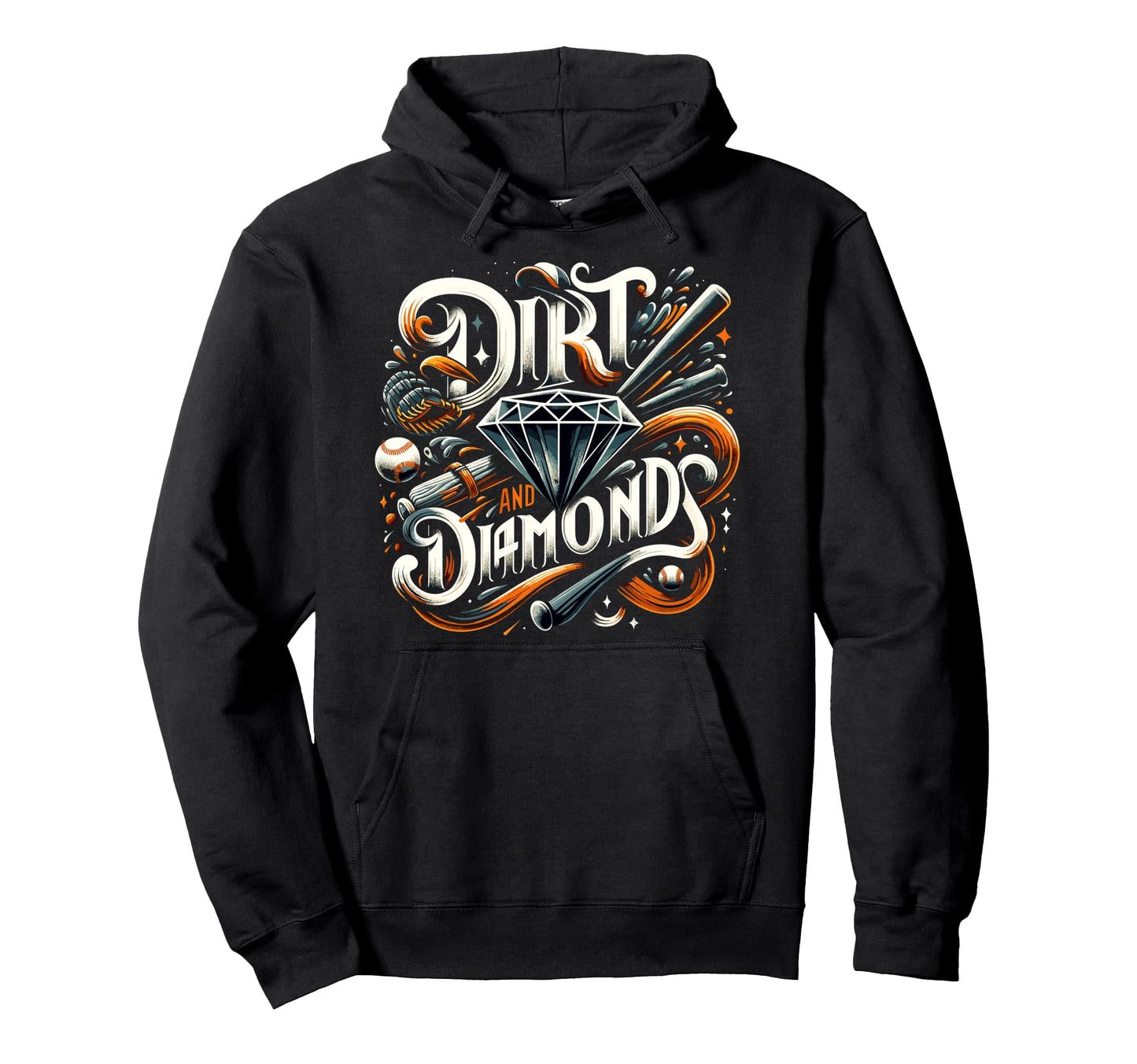 Dirt And Diamonds Baseball Baseball Hoodie - Aesthetic Graphic Unisex - T-Shirt, Sweatshirt, Hoodie