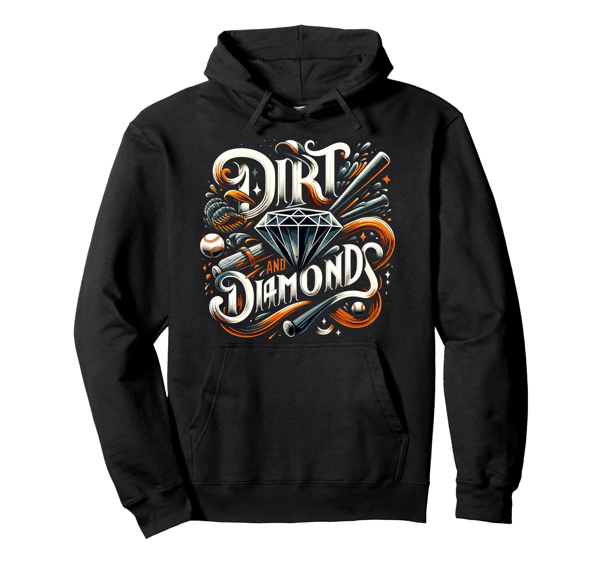 Dirt And Diamonds Baseball Baseball Hoodie - Aesthetic Graphic Unisex - T-Shirt, Sweatshirt, Hoodie
