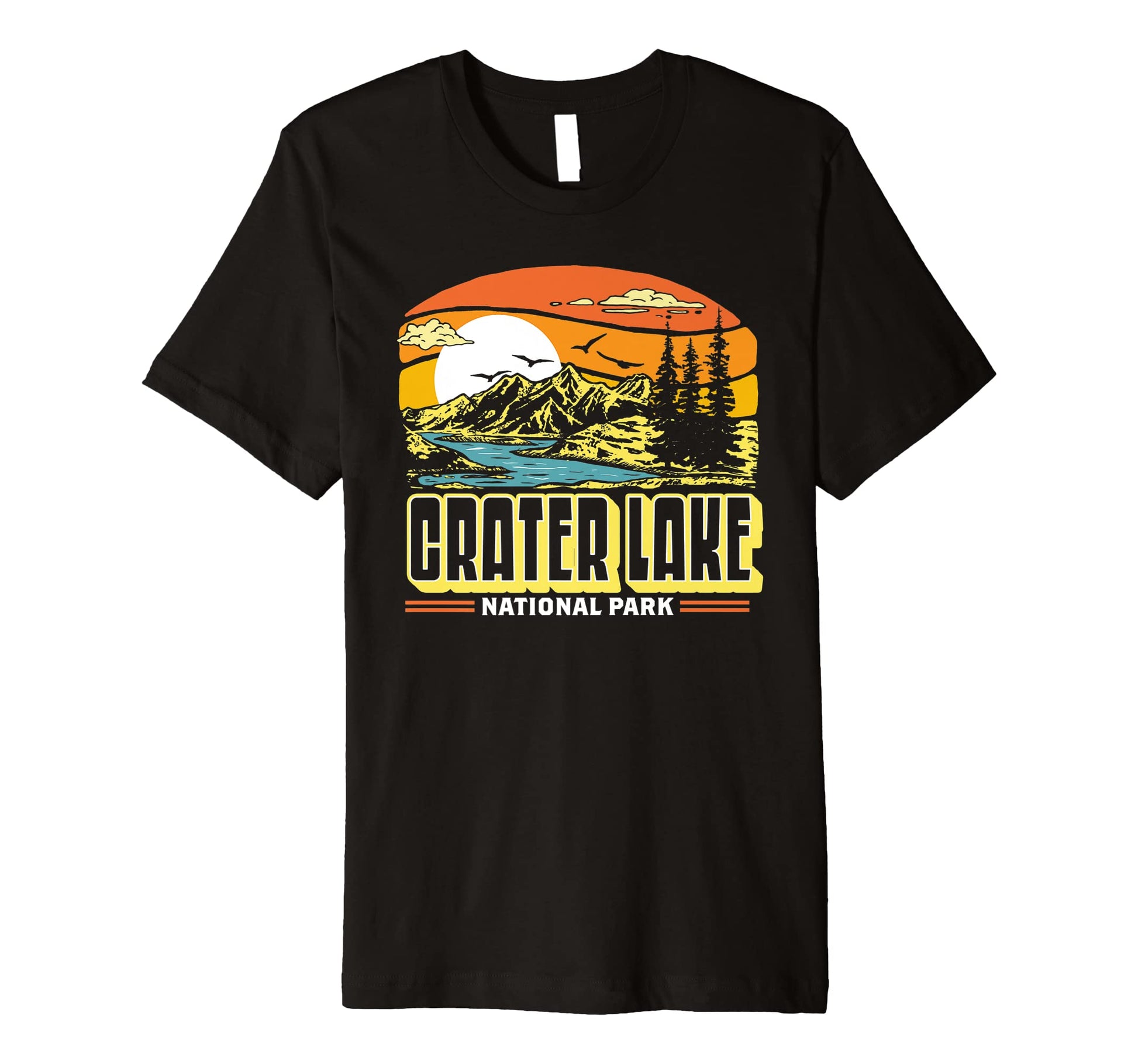 Crater Lake National Park 80S T-Shirt - Aesthetic Graphic for Adults - T-Shirt, Sweatshirt, Hoodie