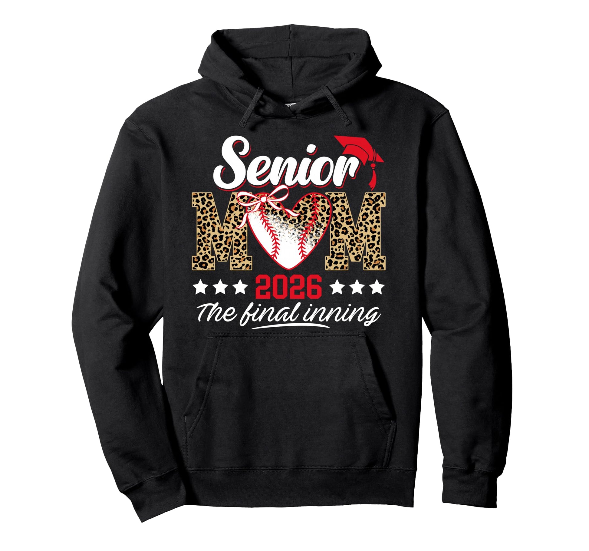Senior Mom Leopard 2026 Final Inning Hoodie - Custom Art Print Unisex - T-Shirt, Sweatshirt, Hoodie