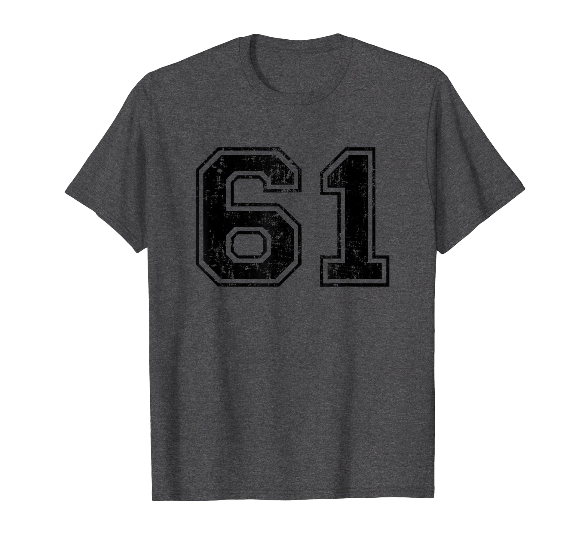 Number 61 Varsity Distressed T-Shirt - Casual Everyday Wear for Adults - T-Shirt, Sweatshirt, Hoodie