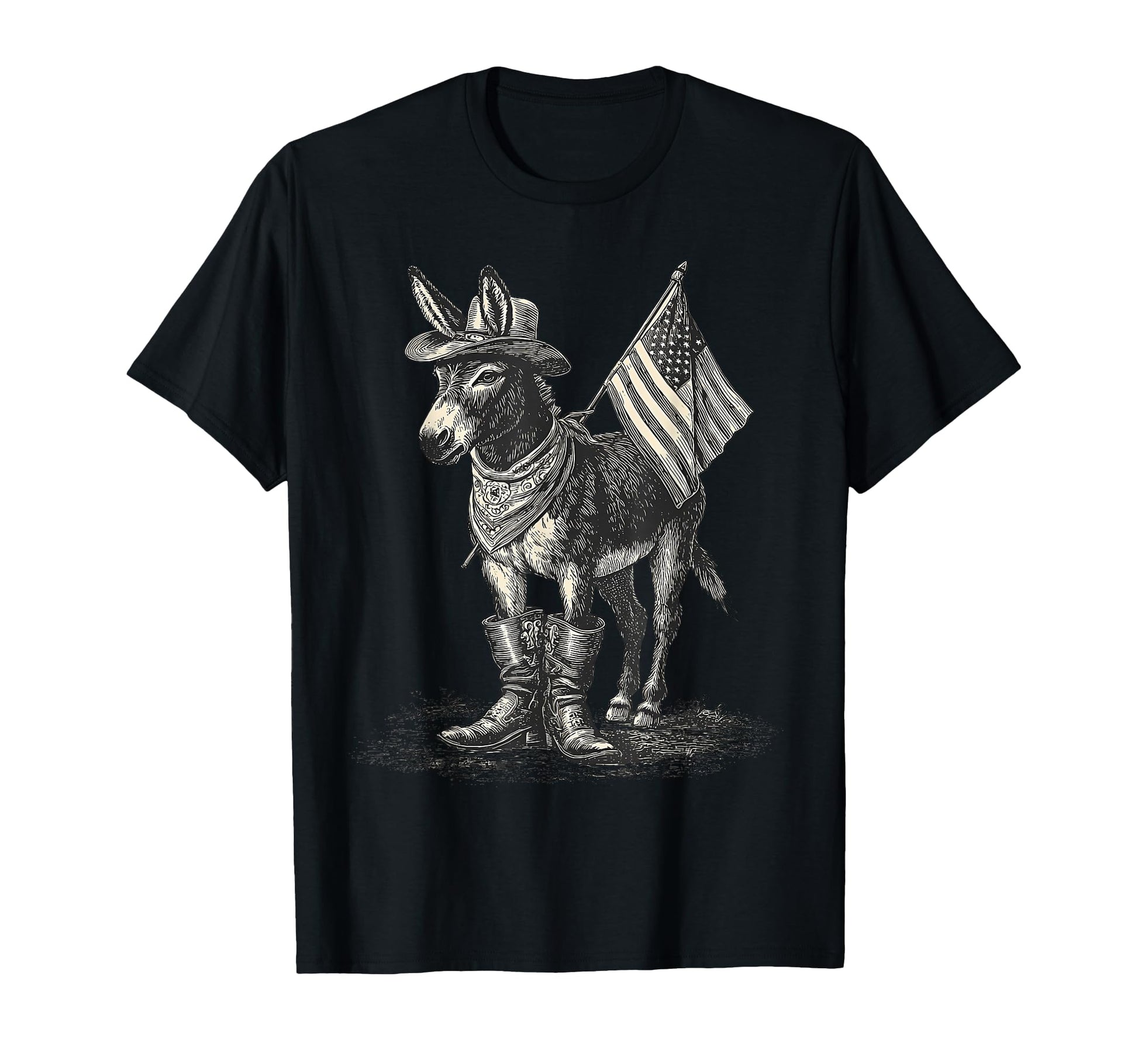 Country Cowboy Donkey Rodeo Cowgirl T-Shirt - Aesthetic Graphic Unisex - T-Shirt, Sweatshirt, Hoodie