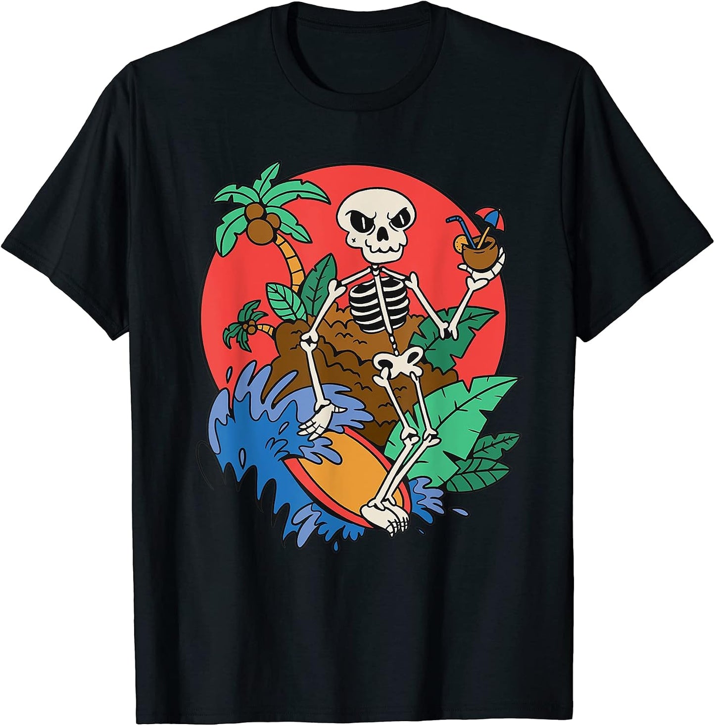 Skeleton Surfing - Adult & Kids T-Shirts, Sweatshirts & Hoodies apparel design preview 1