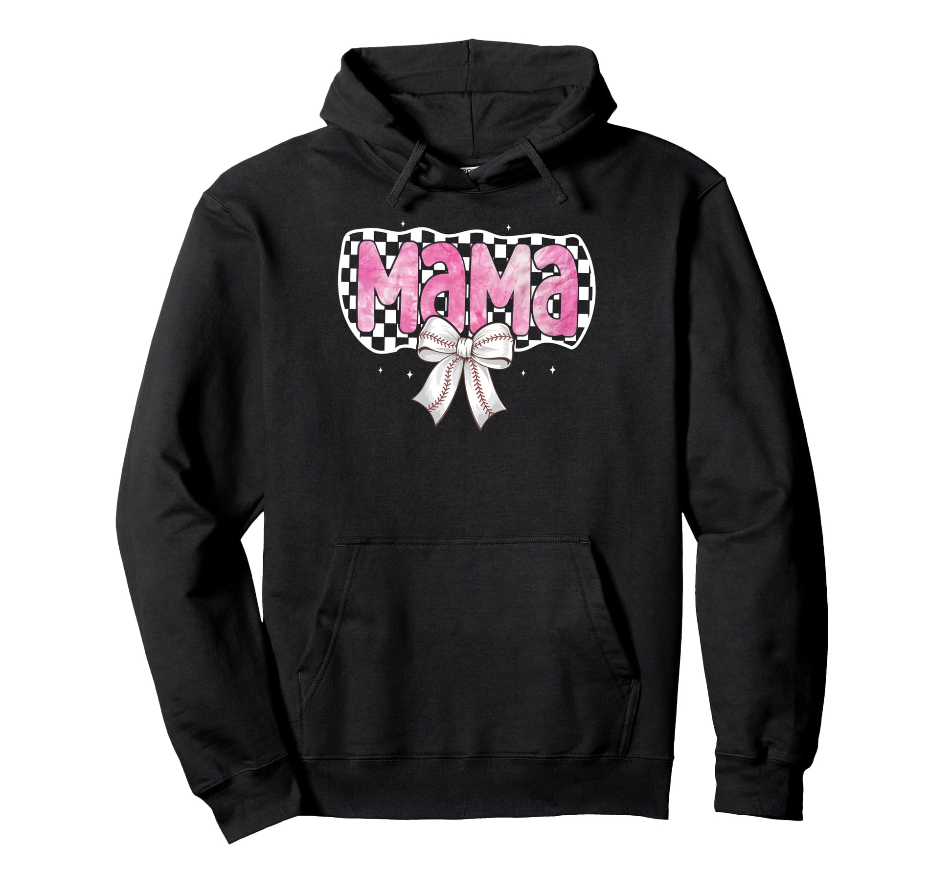 Baseball Mom Coquette Bow Baseball Mama Hoodie - Unique Graphic Unisex - T-Shirt, Sweatshirt, Hoodie
