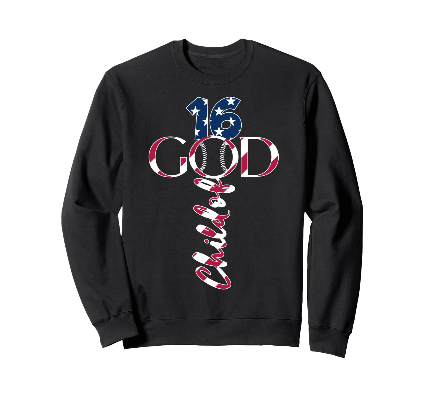 Baseball Jesus 16 Years Child God Sweatshirt - Minimalist Print for Adults - T-Shirt, Sweatshirt, Hoodie