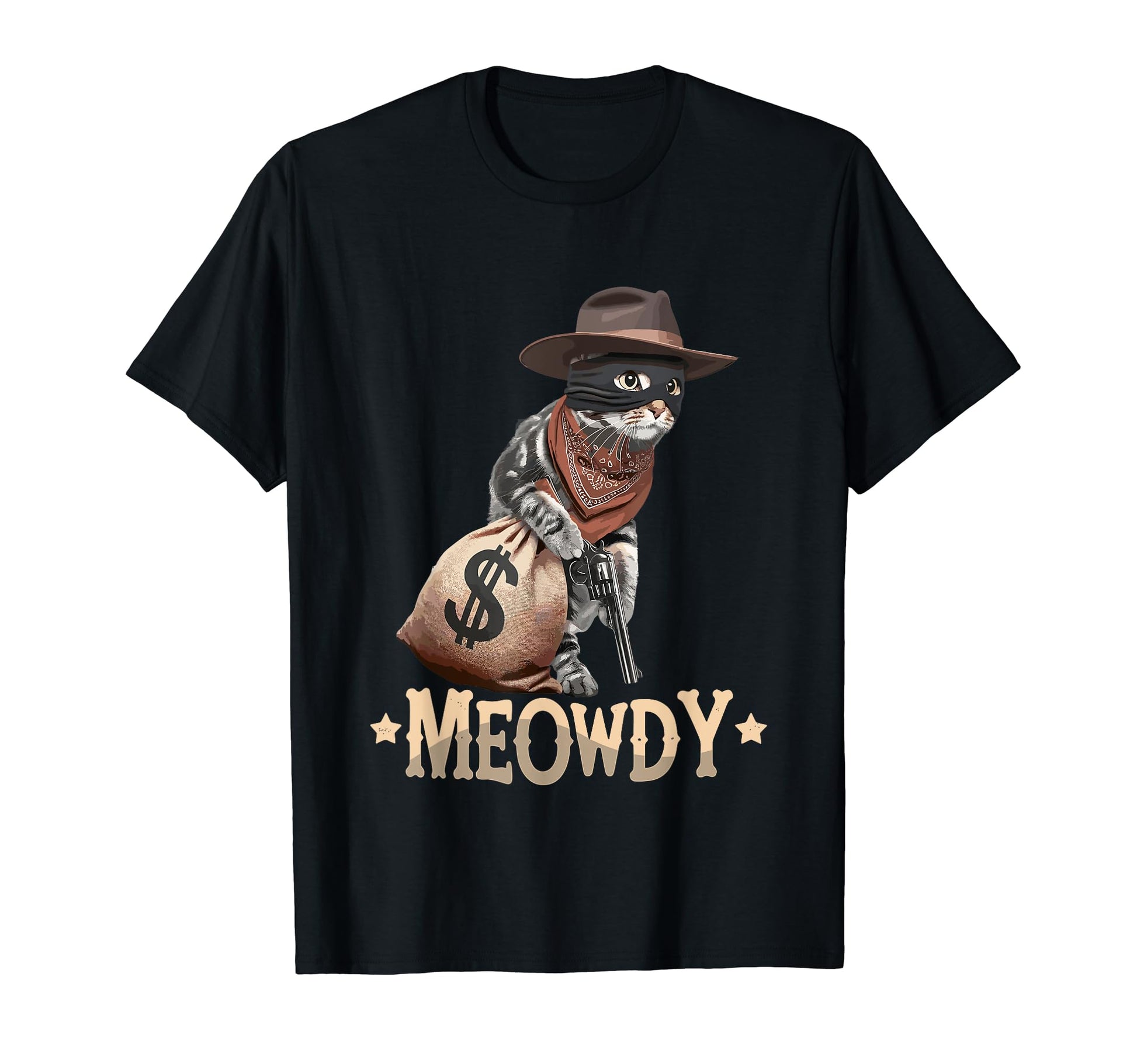 Meowdy Country Cowboy Western Cat T-Shirt - Custom Art Print Unisex - T-Shirt, Sweatshirt, Hoodie