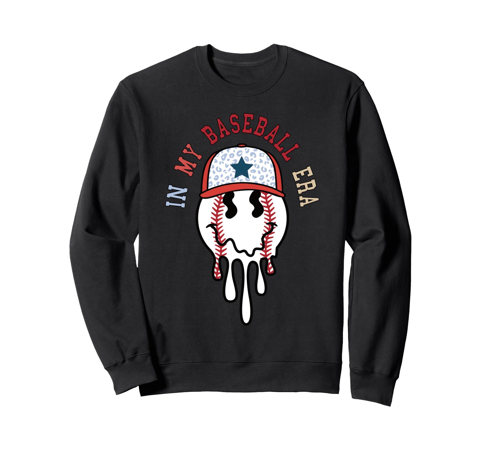 Baseball Melting Happy Face Sweatshirt - Streetwear Style for Adults - T-Shirt, Sweatshirt, Hoodie