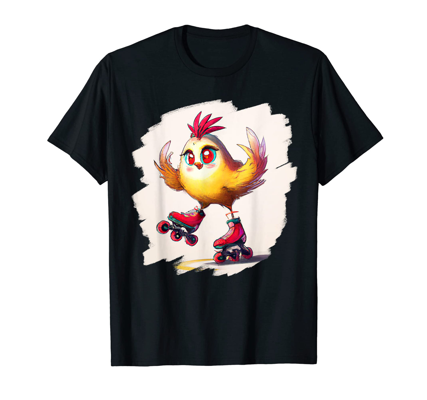 Funny Chicken Roller Skates Farm Animal T-Shirt - Aesthetic Graphic Unisex - T-Shirt, Sweatshirt, Hoodie