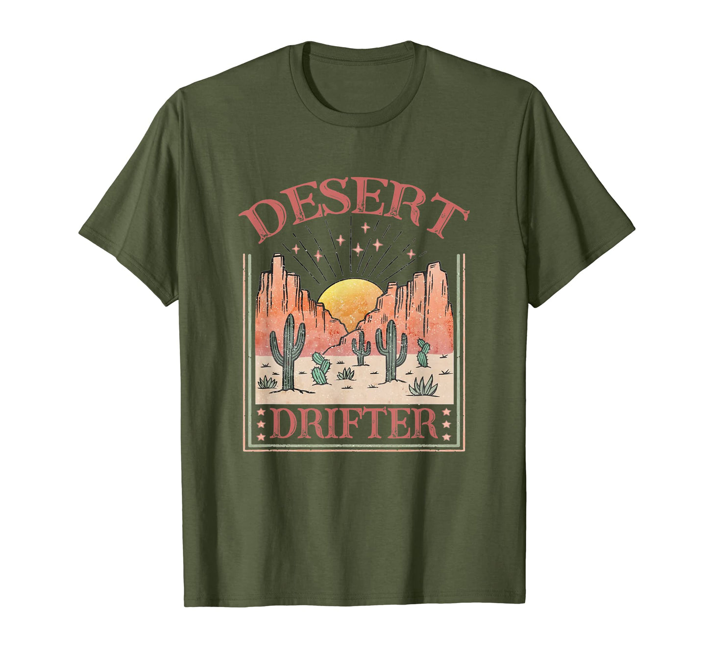 Desert Drifter Boho Cactus Sun Western T-Shirt - Unique Graphic Unisex - T-Shirt, Sweatshirt, Hoodie