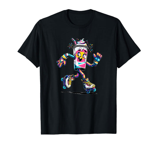 Awesome Milkshake Roller Skates T-Shirt - Unique Graphic Unisex - T-Shirt, Sweatshirt, Hoodie