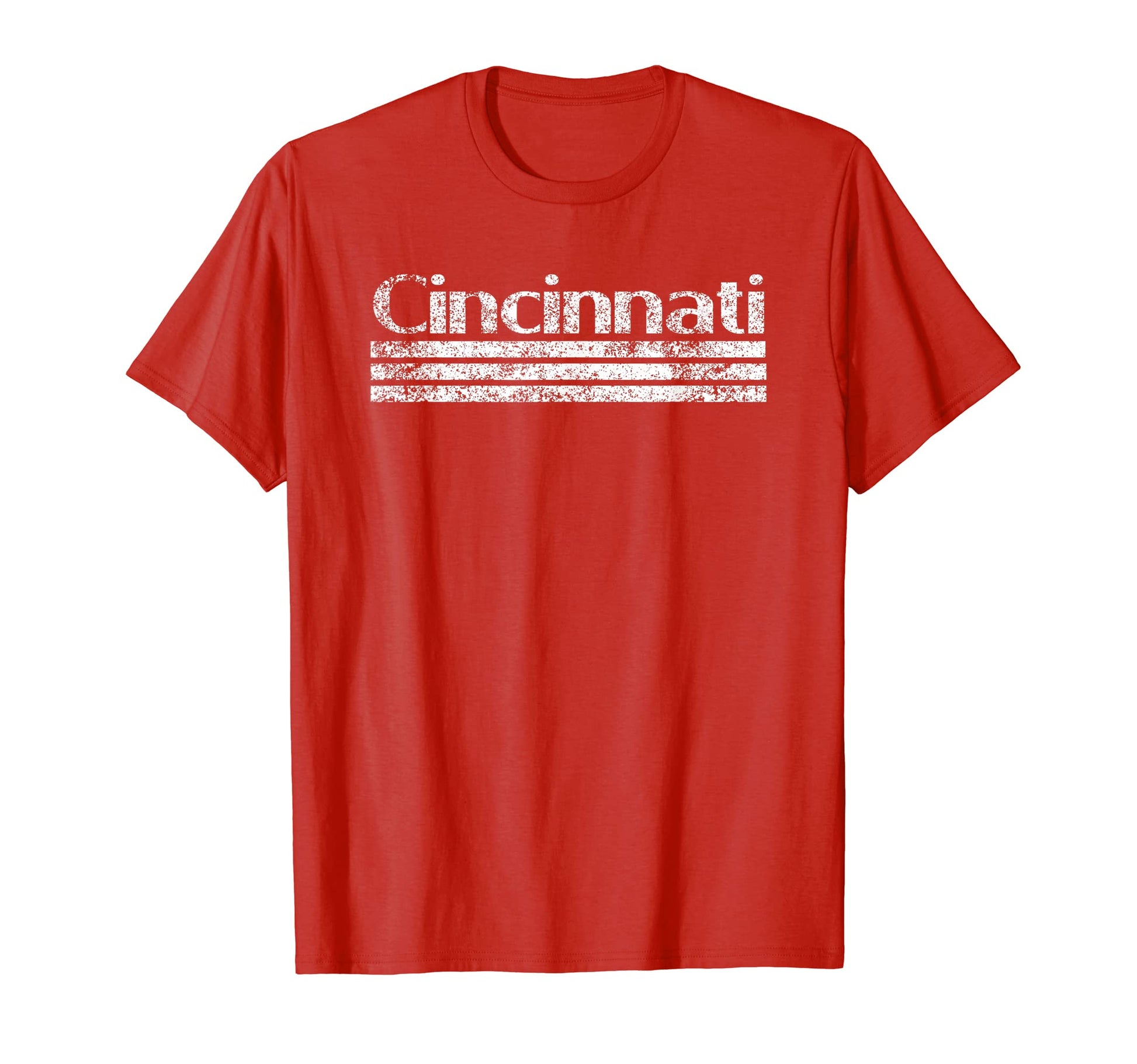 Cincinnati Ohio Weathered Stripe T-Shirt - Fun Novelty Design Men Women - T-Shirt, Sweatshirt, Hoodie