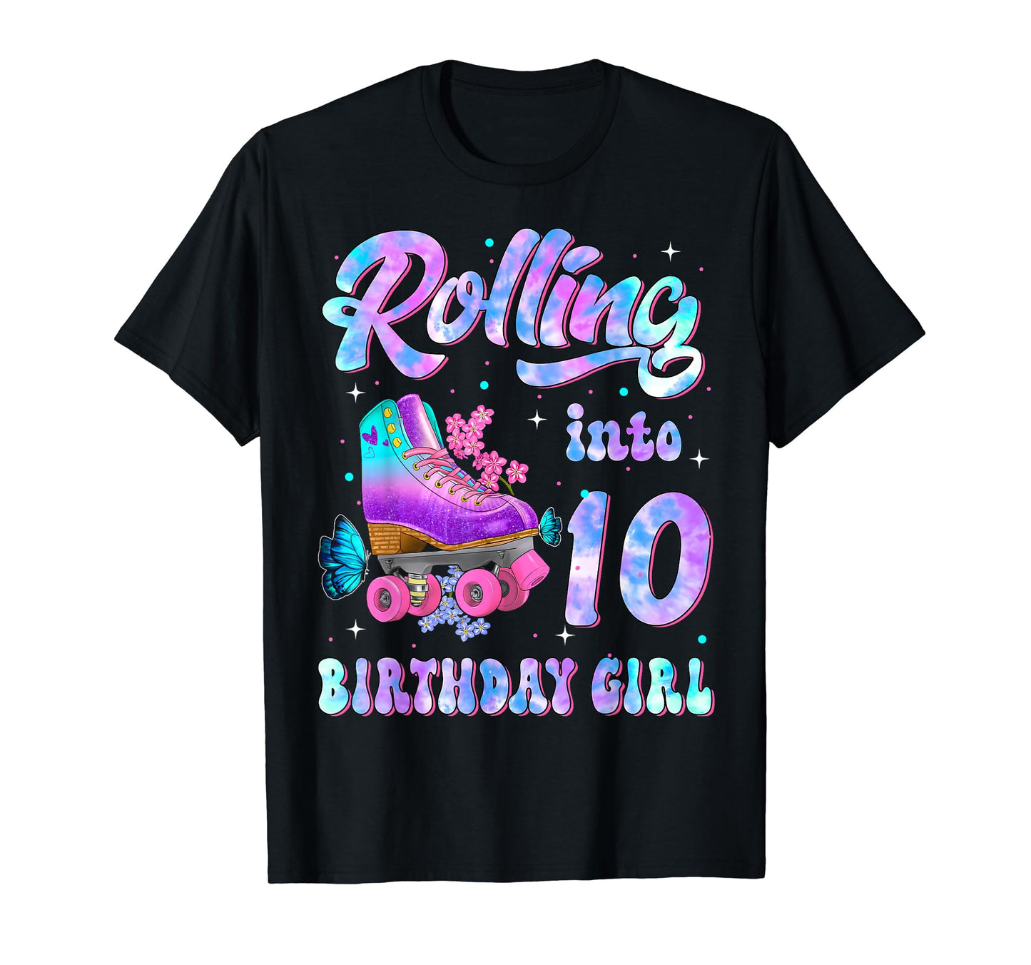 Rollin Into 10 Roller Skating Rink Ten T-Shirt - Unique Graphic for Adults - T-Shirt, Sweatshirt, Hoodie