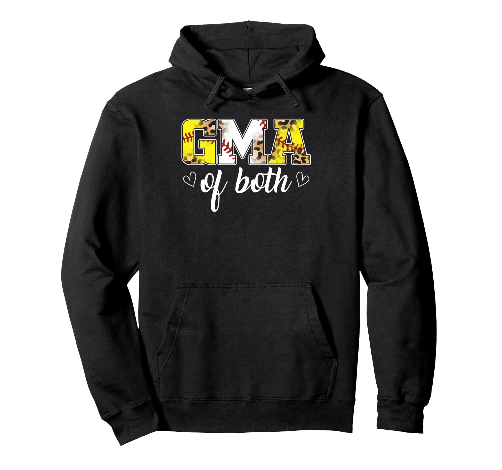Gma Both Leopard Game Day Baseball Hoodie - Trendy Graphic for Adults - T-Shirt, Sweatshirt, Hoodie