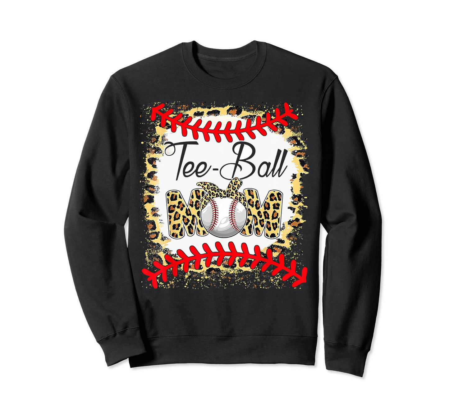 Funny Ball Mom Baseball Leopard Sweatshirt - Minimalist Print Men Women - T-Shirt, Sweatshirt, Hoodie