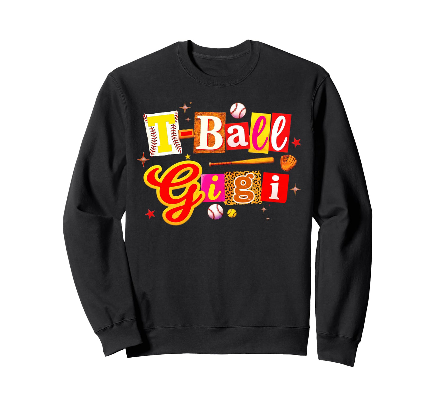 T Ball Gigi Baseball Leopard Sweatshirt - Aesthetic Graphic for Adults - T-Shirt, Sweatshirt, Hoodie