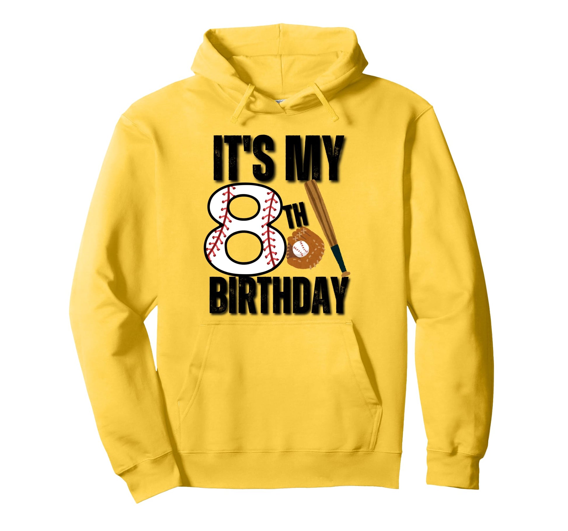 Its My 8Th Birthday Baseball Player Hoodie - Custom Art Print for Adults - T-Shirt, Sweatshirt, Hoodie
