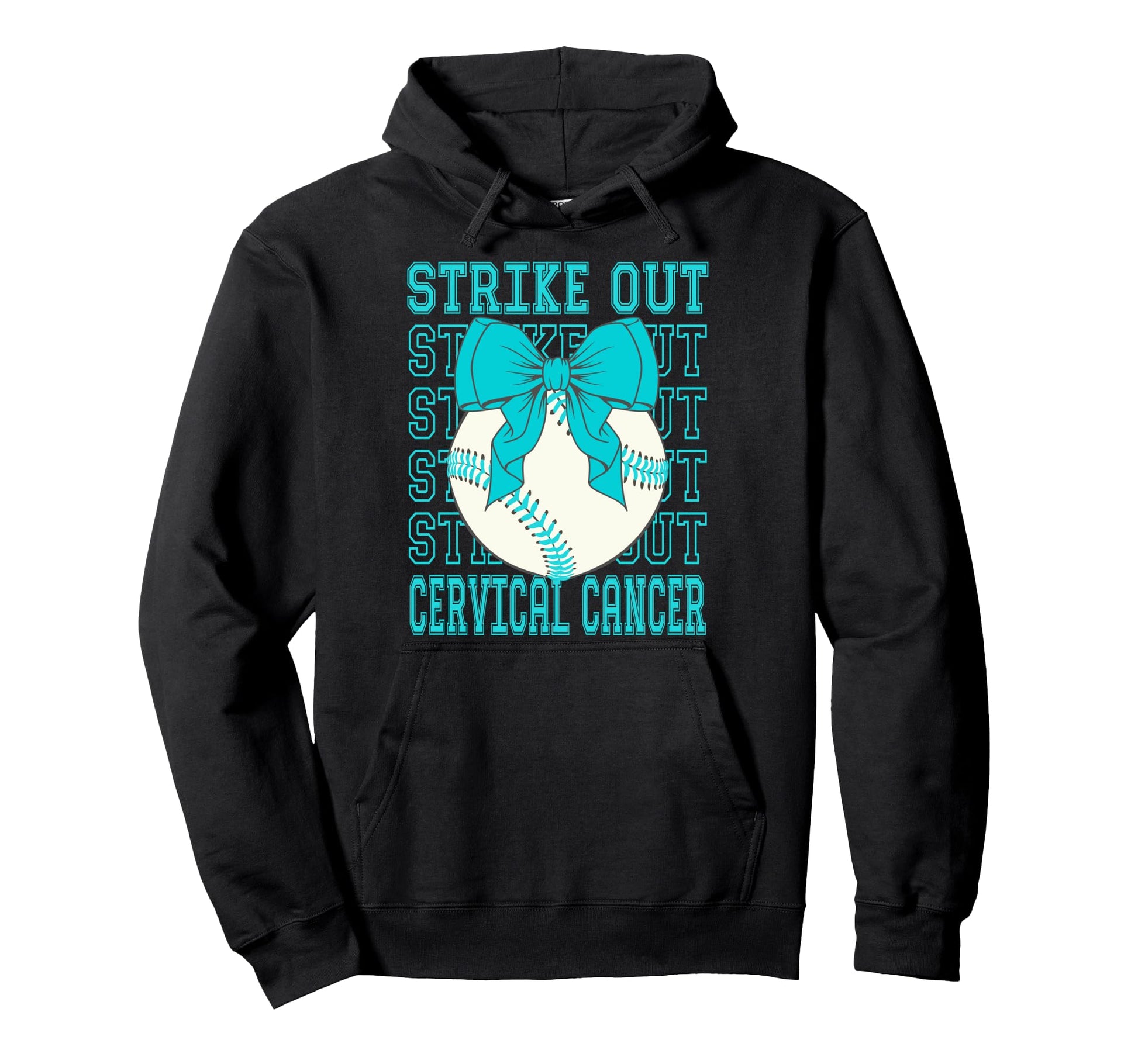 Cervical Cancer Awareness Teal Coquette Hoodie - Trendy Graphic Men Women - T-Shirt, Sweatshirt, Hoodie
