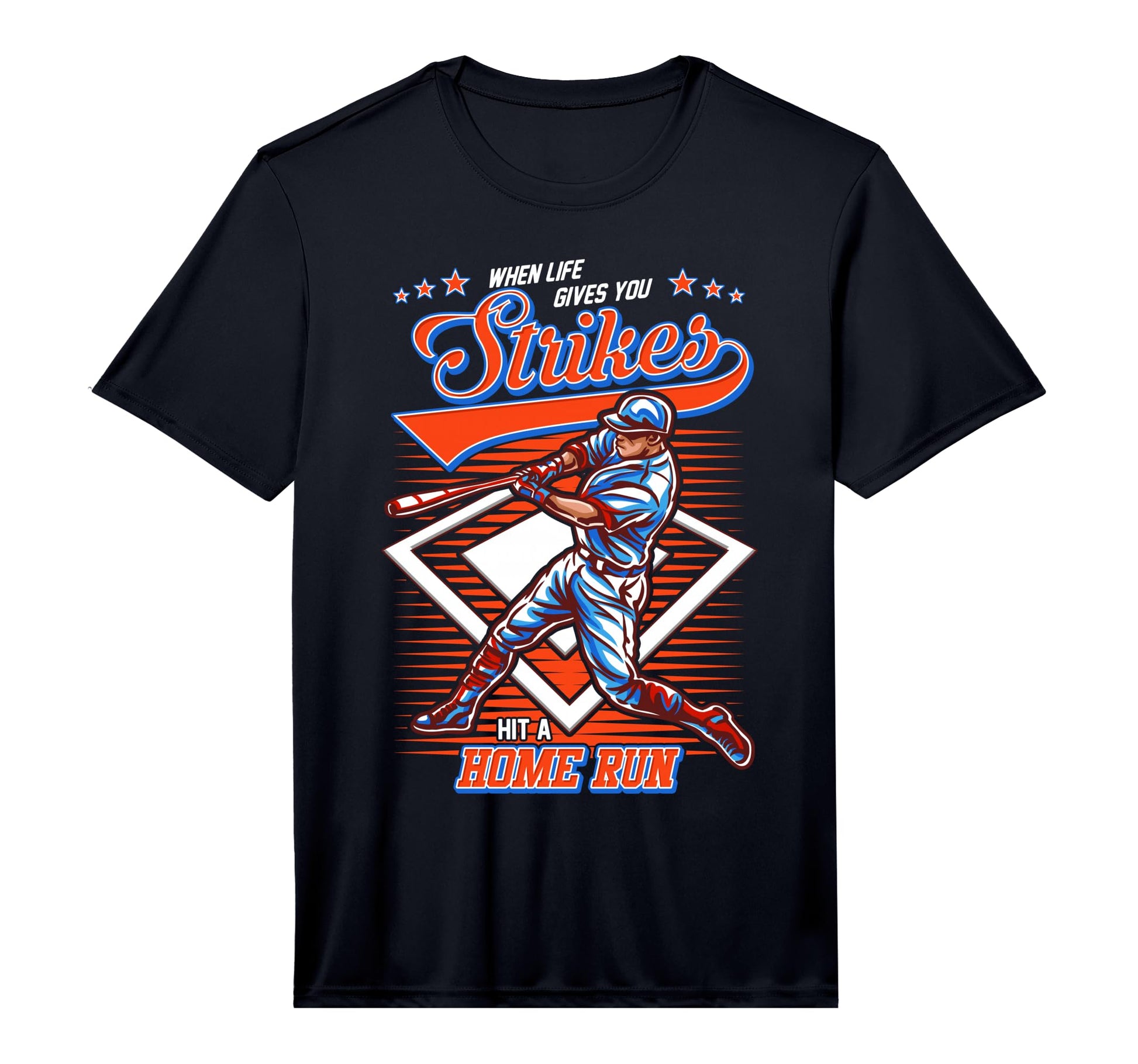 Baseball When Life Gives You Strikes Hit T-Shirt - Custom Art Print Unisex - T-Shirt, Sweatshirt, Hoodie