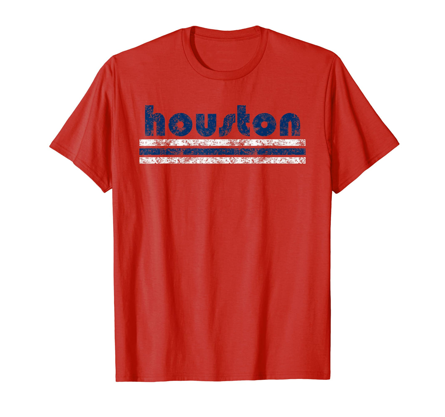 Houston Texas Three Stripe Weathered T-Shirt - Casual Everyday Wear Unisex - T-Shirt, Sweatshirt, Hoodie