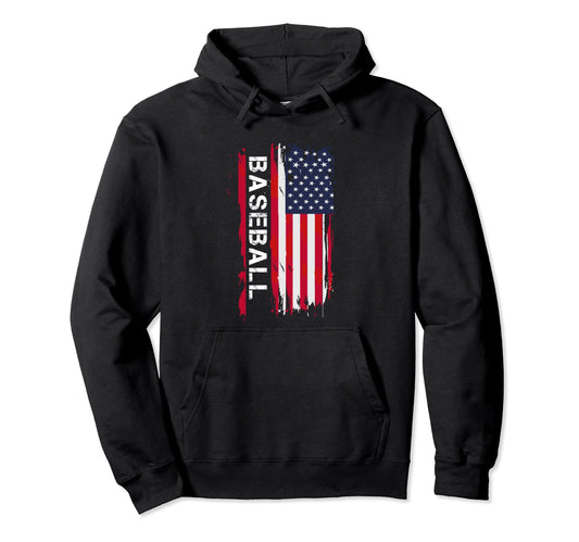 American Baseball Usa Flag Hoodie - Novelty Apparel Men Women - T-Shirt, Sweatshirt, Hoodie