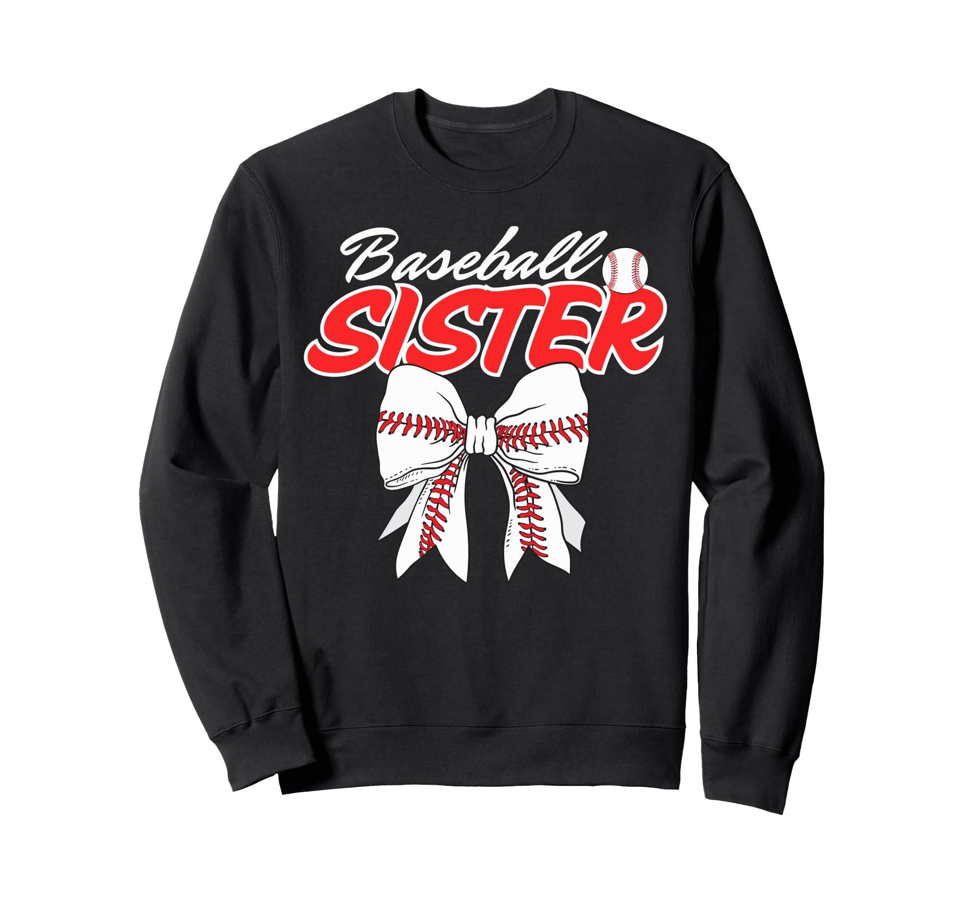 Baseball Sister Coquette Bow Sport Sweatshirt - Minimalist Print Unisex - T-Shirt, Sweatshirt, Hoodie