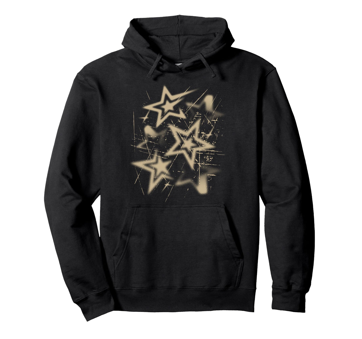Y2K Grunge Stars 2000S Beige Cyber Hoodie - Custom Art Print Unisex - T-Shirt, Sweatshirt, Hoodie