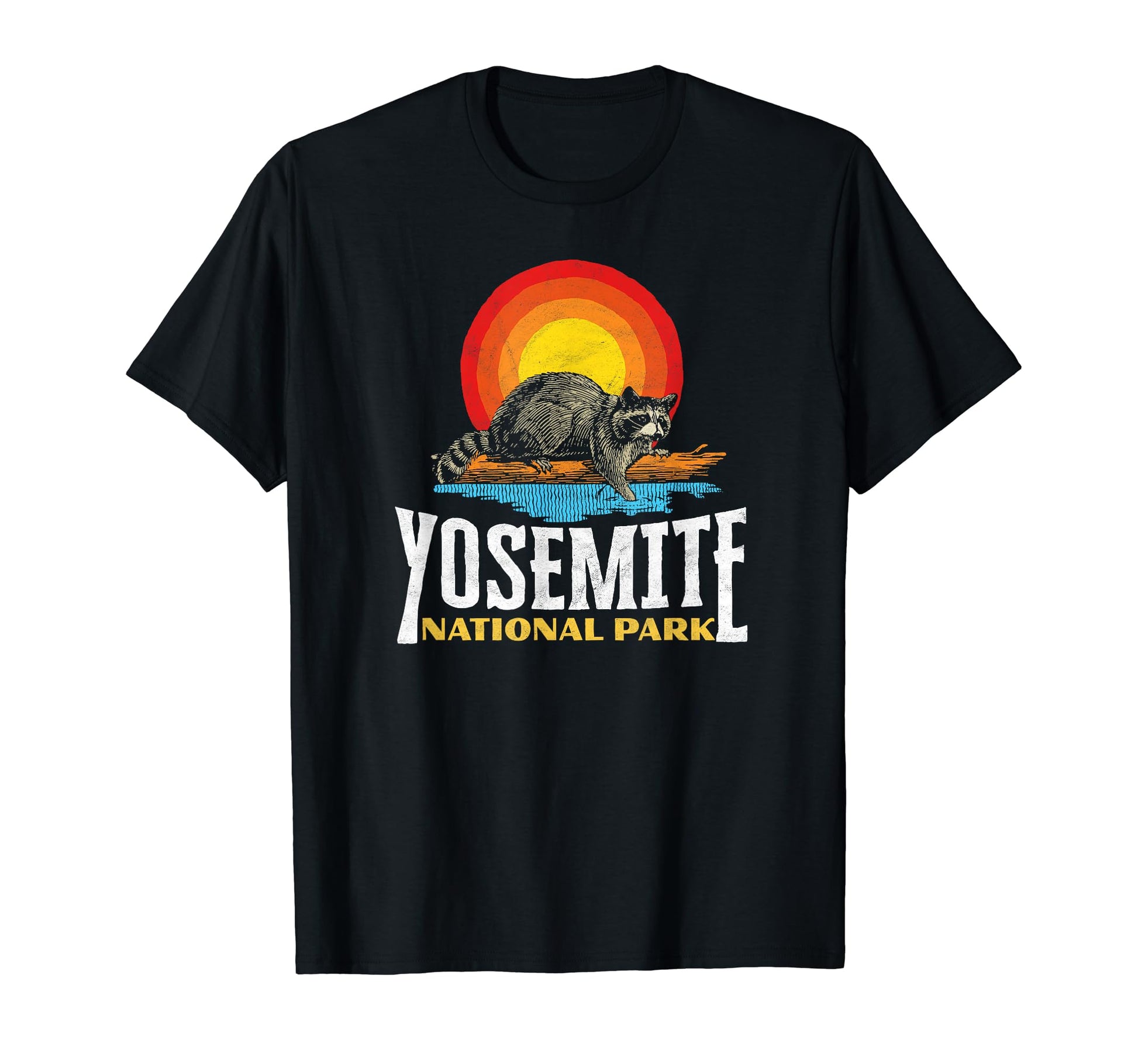 Yosemite National Park Raccoon Sun T-Shirt - Streetwear Style Unisex - T-Shirt, Sweatshirt, Hoodie