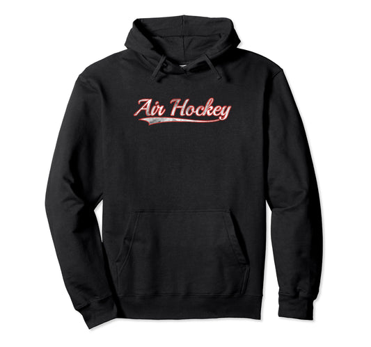 Air Hockey Varsity Distressed Throwback Hoodie - Graphic Print for Adults - T-Shirt, Sweatshirt, Hoodie
