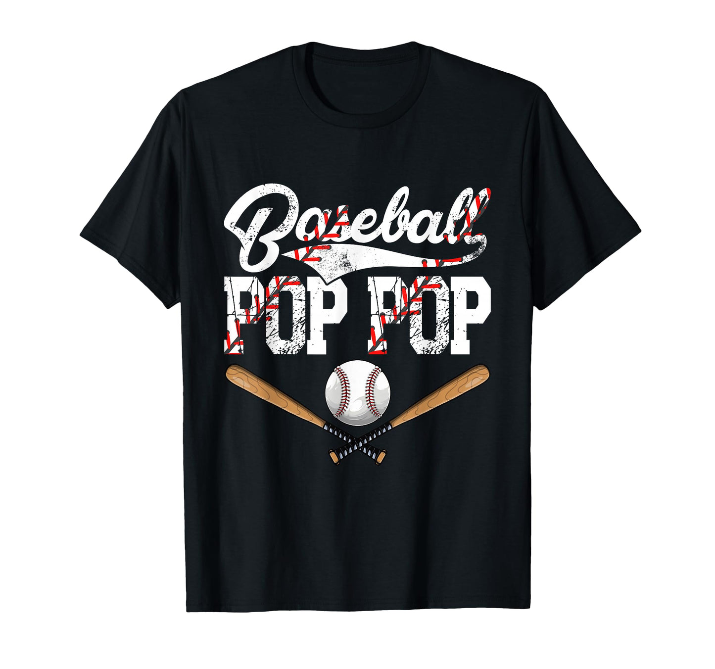 Distressed Baseball Pop Pop Family T-Shirt - Minimalist Print Men Women - T-Shirt, Sweatshirt, Hoodie