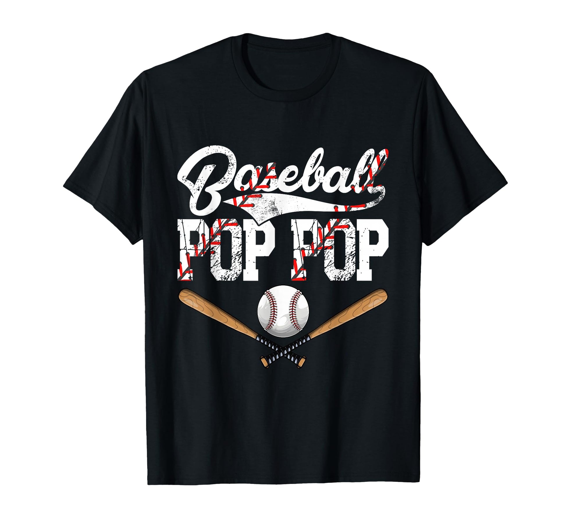 Distressed Baseball Pop Pop Family T-Shirt - Minimalist Print Men Women - T-Shirt, Sweatshirt, Hoodie