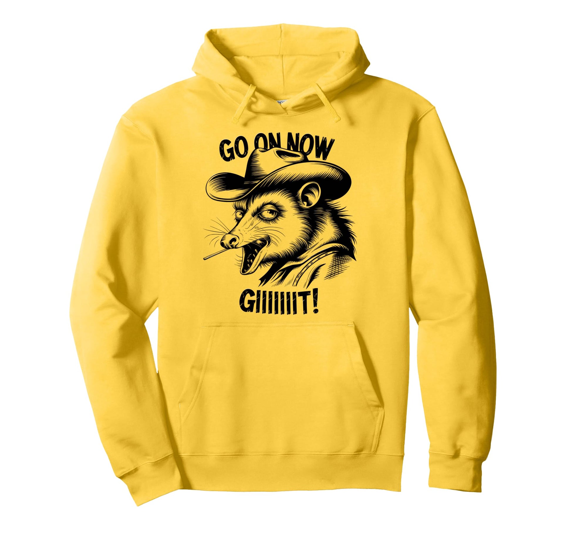 Go Now Git Cowboy Opossum Country Hoodie - Casual Everyday Wear Men Women - T-Shirt, Sweatshirt, Hoodie