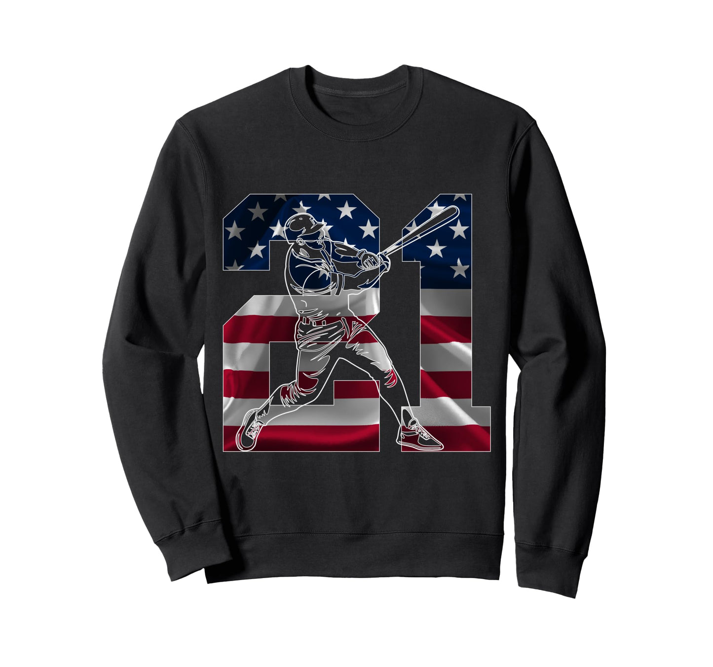 Number 21 Years Baseball 21St Sweatshirt - Streetwear Style for Adults - T-Shirt, Sweatshirt, Hoodie