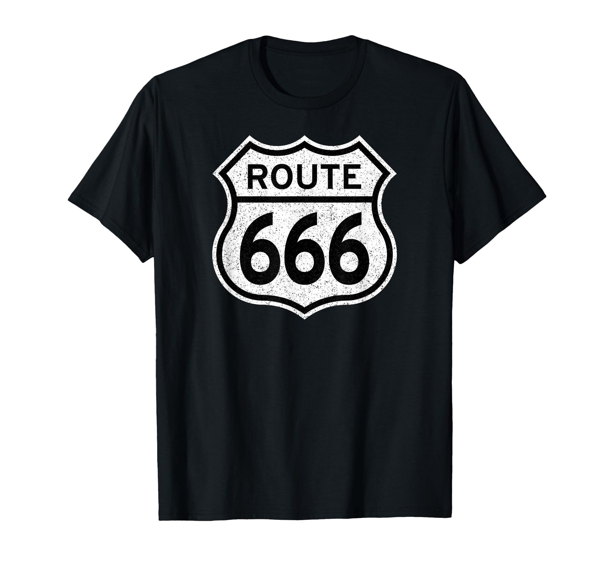 Us Route 666 Road Sign Devils Highway Aka T-Shirt - Graphic Print Unisex - T-Shirt, Sweatshirt, Hoodie