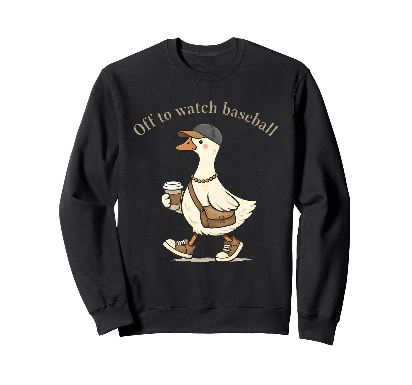 Fun Off To Watch Baseball Goose Game Sweatshirt - Minimalist Print Unisex - T-Shirt, Sweatshirt, Hoodie