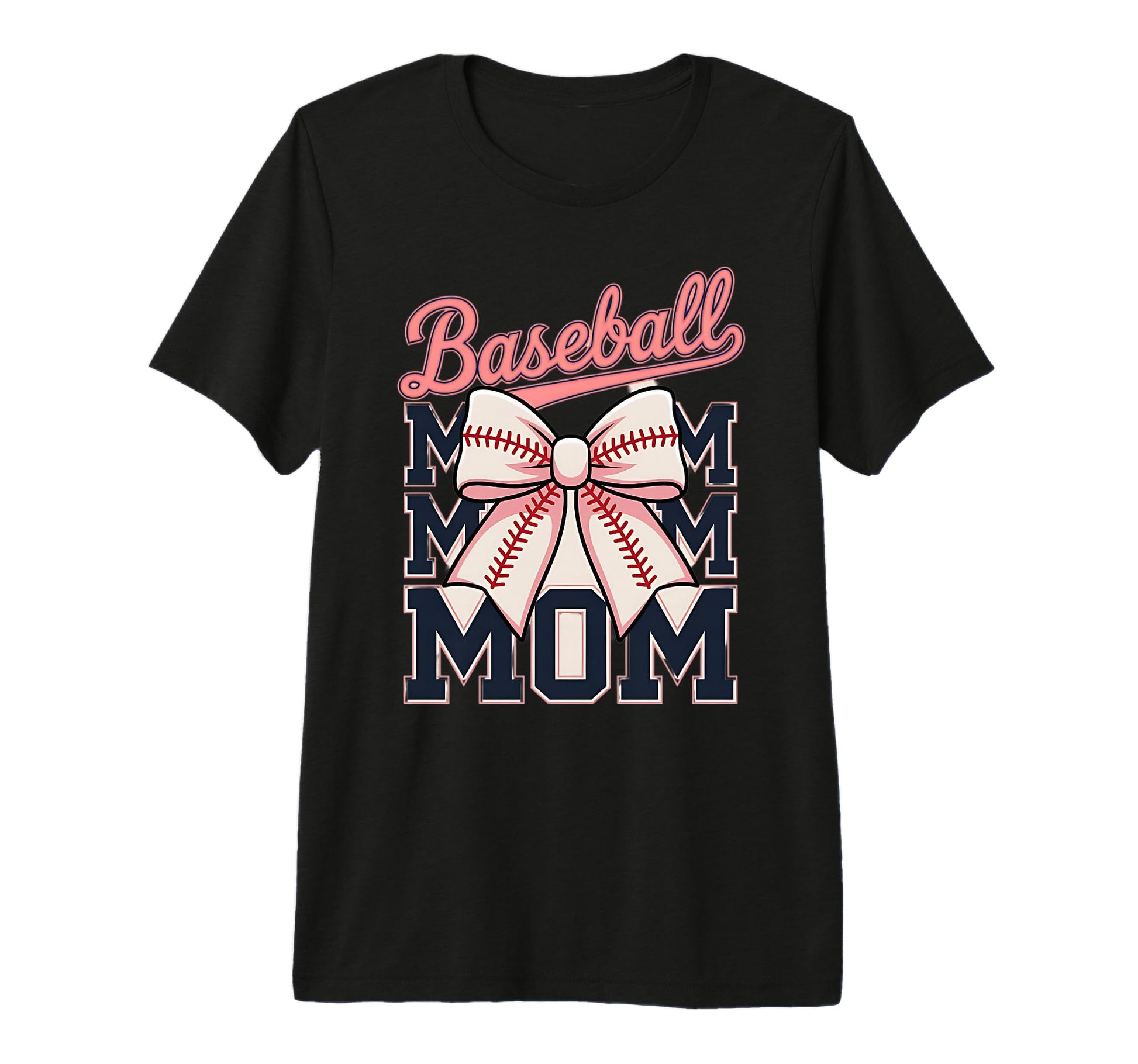 Baseball Mom Coquette Bow Tri Blend T-Shirt - Novelty Apparel Unisex - T-Shirt, Sweatshirt, Hoodie