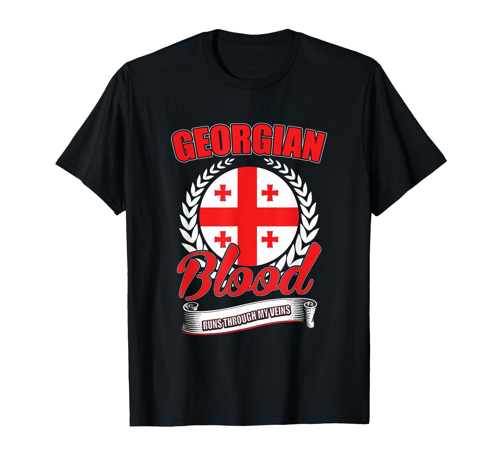 Georgia Country Flag Georgian Blood Runs T-Shirt - Custom Art Print Unisex - T-Shirt, Sweatshirt, Hoodie