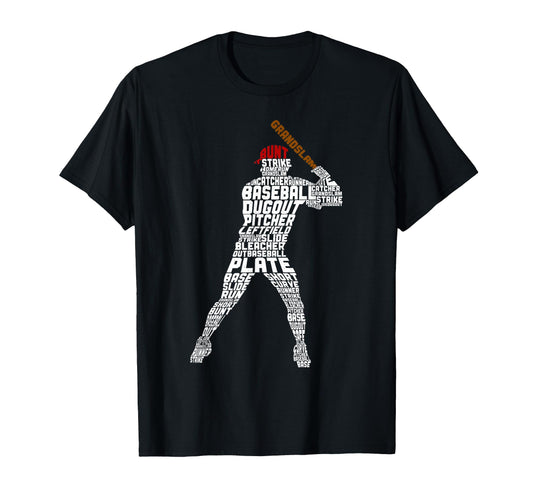 Baseball Fan Word Cloud Batter T-Shirt - Unique Graphic for Adults - T-Shirt, Sweatshirt, Hoodie