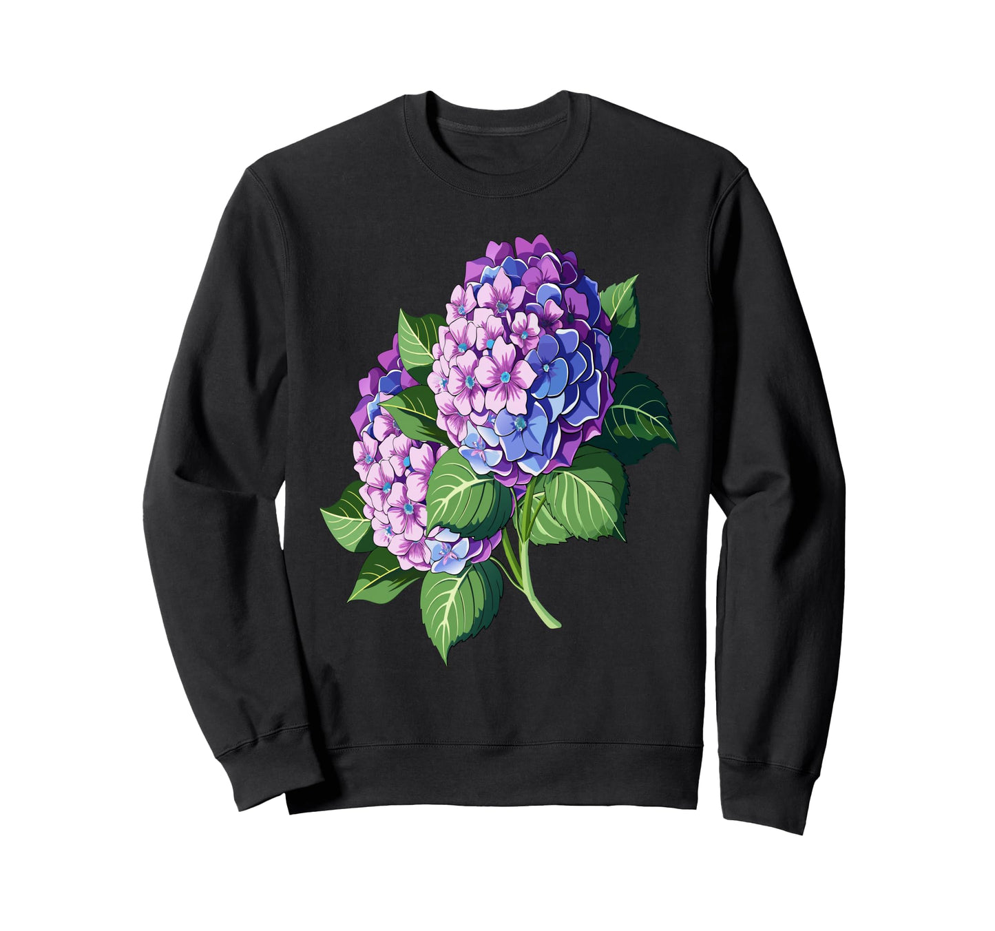 Womens Hydrangea Flower Botanical Sweatshirt - Graphic Print for Adults - T-Shirt, Sweatshirt, Hoodie
