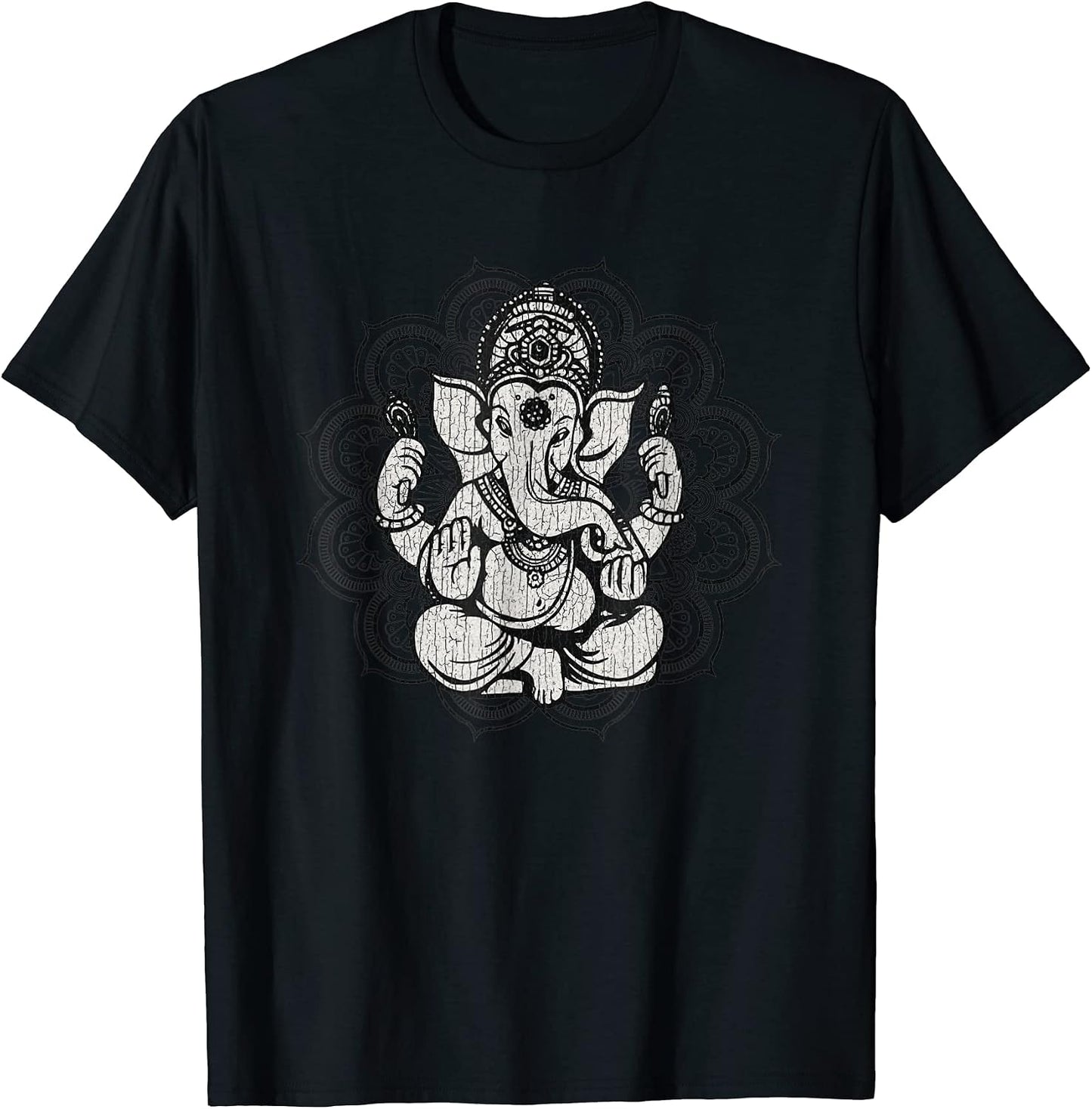 Vintage Ganesha Mandala Hindu God Hinduism Yoga - Adult & Kids T-Shirts, Sweatshirts & Hoodies apparel design preview 1