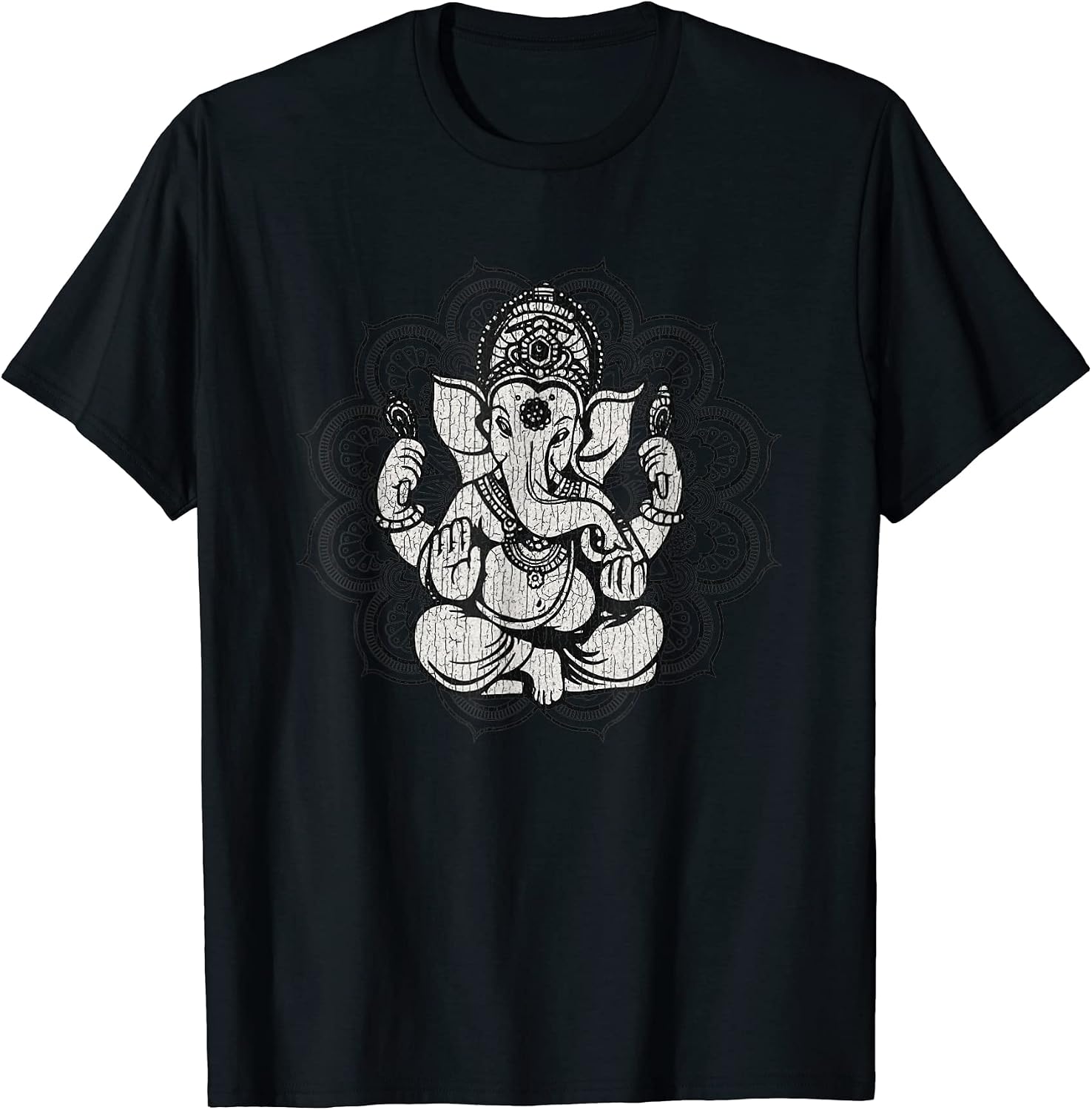 Vintage Ganesha Mandala Hindu God Hinduism Yoga - Adult & Kids T-Shirts, Sweatshirts & Hoodies apparel design preview 1