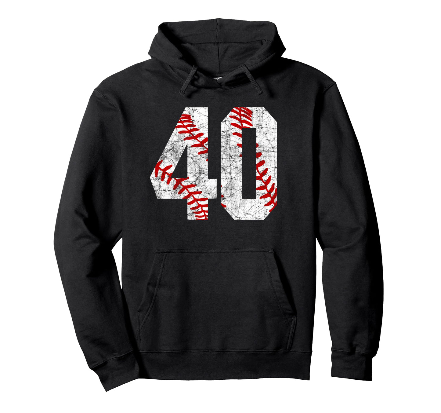 Distressed Baseball Number 40 Jersey Hoodie - Custom Art Print Unisex - T-Shirt, Sweatshirt, Hoodie