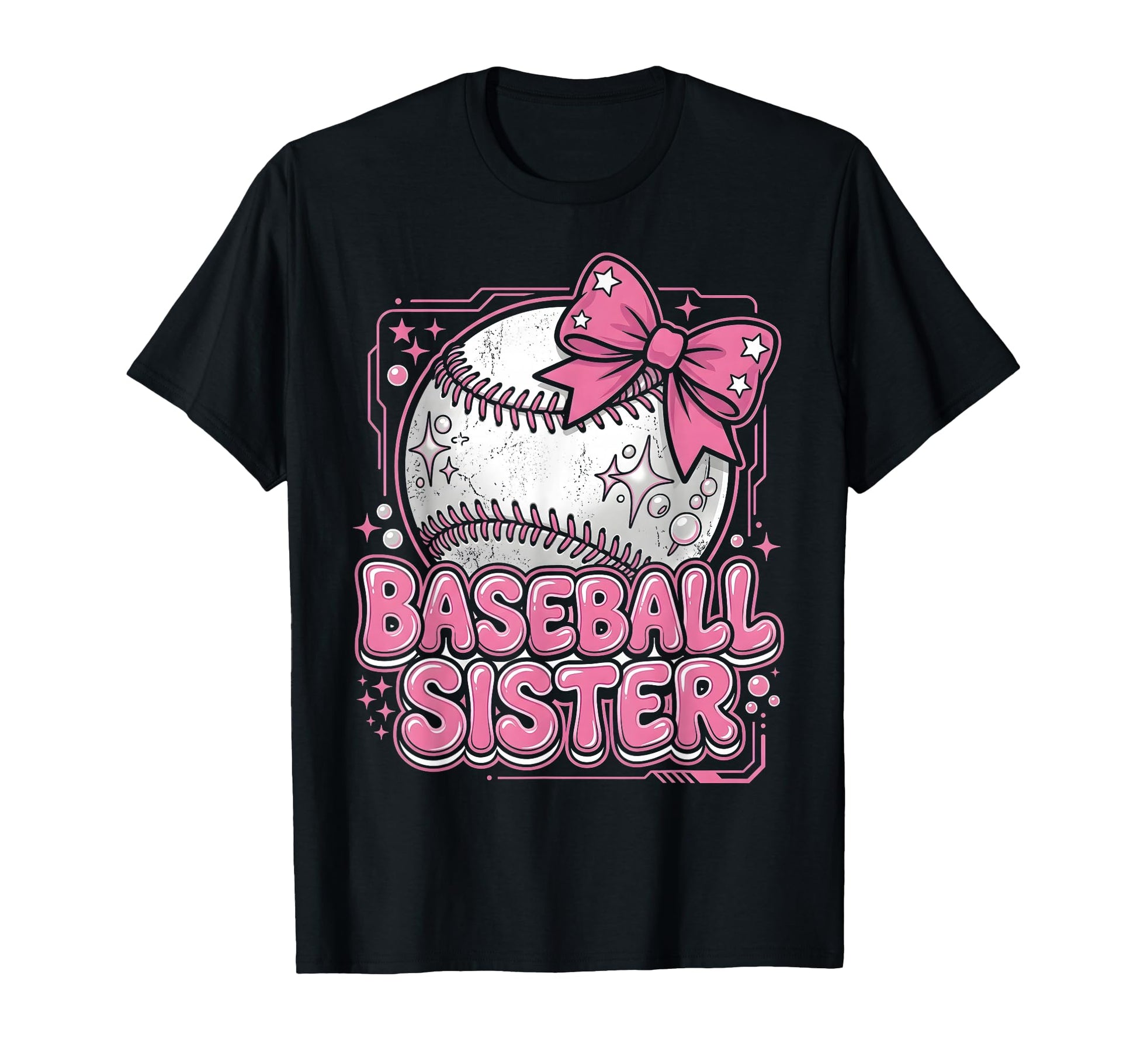 Baseball Sister Coquette Bow Baseball T-Shirt - Trendy Graphic for Adults - T-Shirt, Sweatshirt, Hoodie