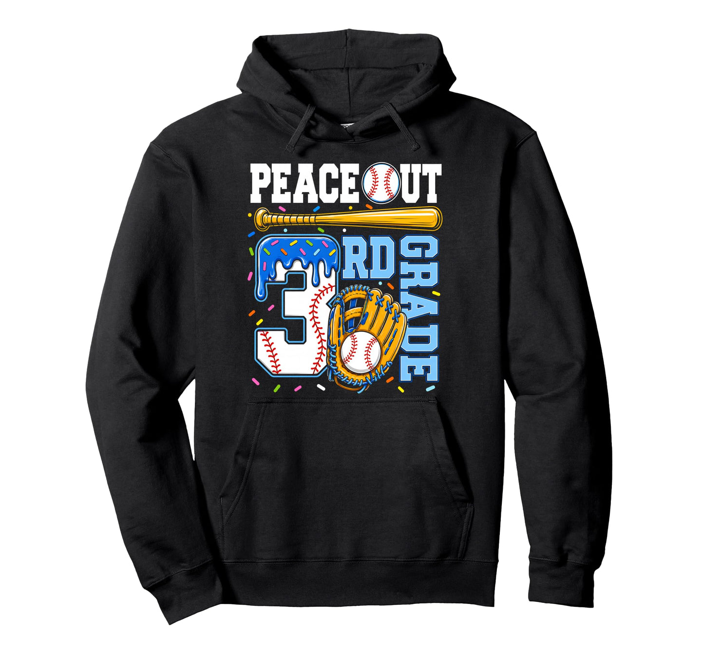 3Rd Grade Third Baseball Drip Hoodie - Minimalist Print for Adults - T-Shirt, Sweatshirt, Hoodie