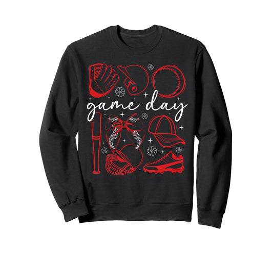 Baseball Game Day Coquette Game Day Sweatshirt - Trendy Graphic Men Women - T-Shirt, Sweatshirt, Hoodie