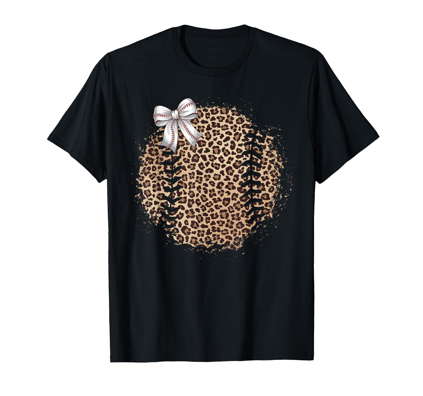Baseball Mom Leopard Coquette Bow T-Shirt - Streetwear Style Men Women - T-Shirt, Sweatshirt, Hoodie