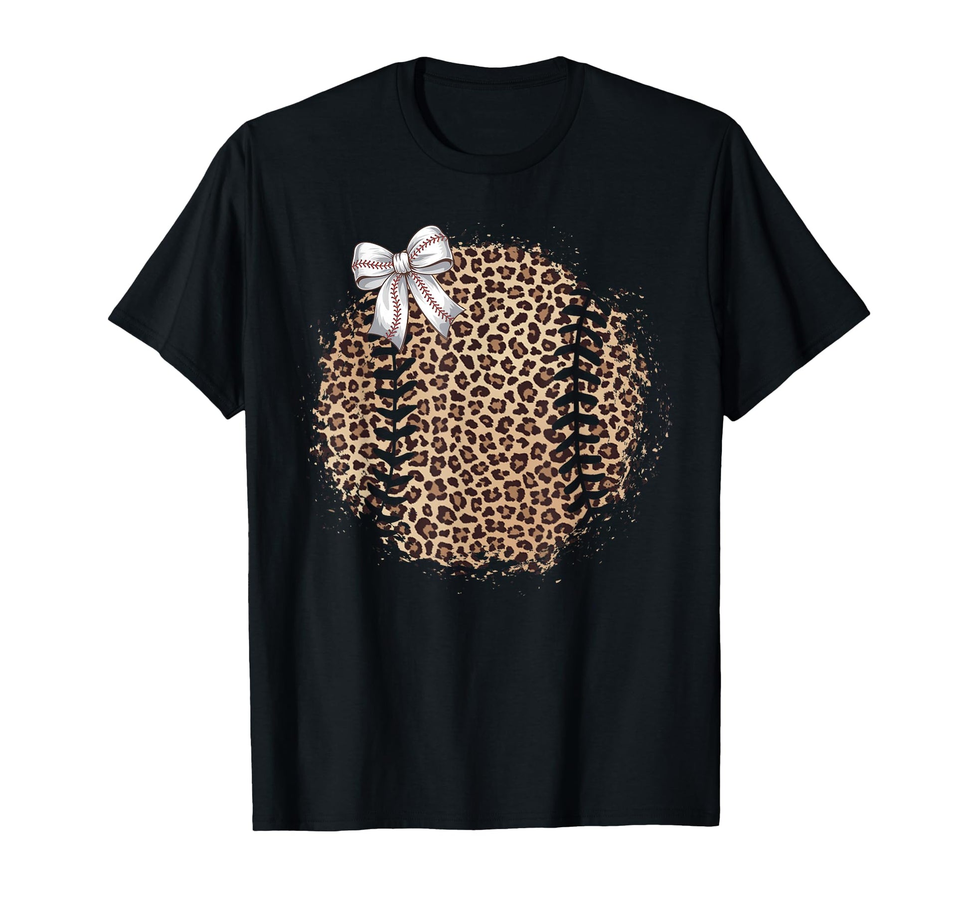 Baseball Mom Leopard Coquette Bow T-Shirt - Streetwear Style Men Women - T-Shirt, Sweatshirt, Hoodie