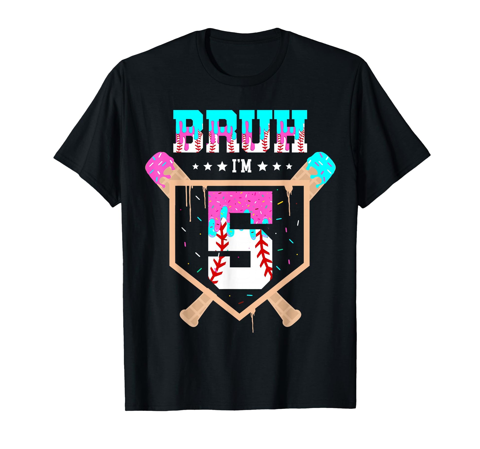 Baseball 5 Year Old Ice Cream Drip 5Th T-Shirt - Unique Graphic Unisex - T-Shirt, Sweatshirt, Hoodie