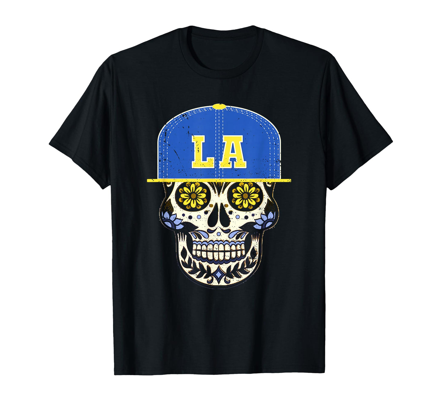 Los Angeles Sugar Skull Mexican Art T-Shirt - Streetwear Style for Adults - T-Shirt, Sweatshirt, Hoodie