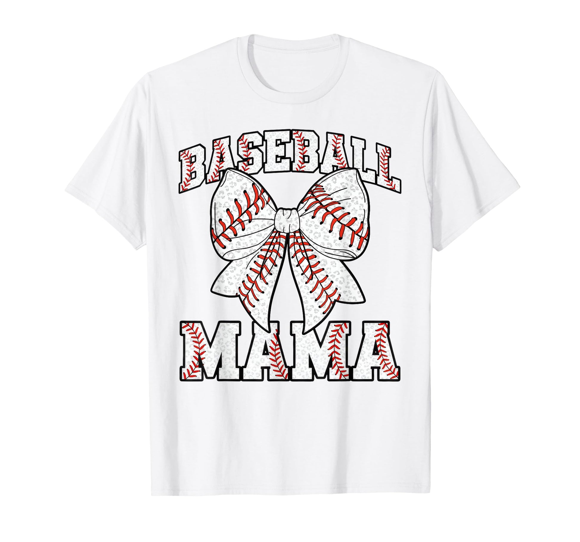 Baseball Mama Sports Mom Leopard Baseball T-Shirt - Novelty Apparel Unisex - T-Shirt, Sweatshirt, Hoodie